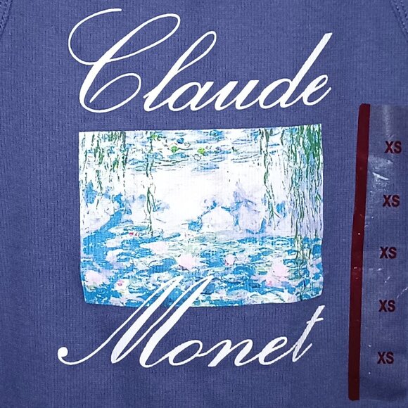 NEW Women's Claude Monet Graphic Tank Top - Navy Blue XS - Picture 5 of 8